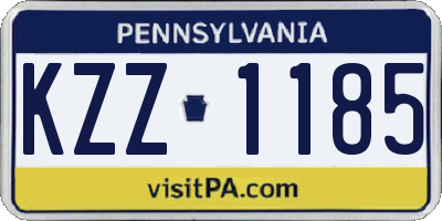 PA license plate KZZ1185