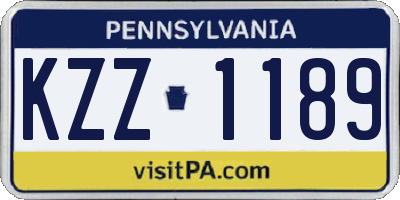 PA license plate KZZ1189