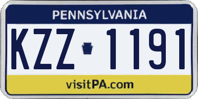 PA license plate KZZ1191