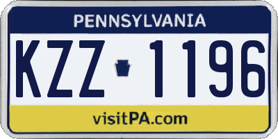 PA license plate KZZ1196