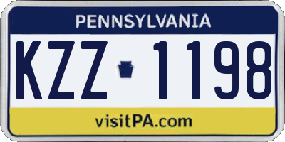 PA license plate KZZ1198