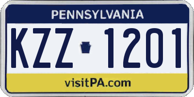 PA license plate KZZ1201