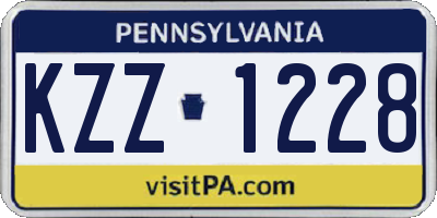 PA license plate KZZ1228