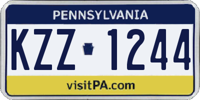 PA license plate KZZ1244