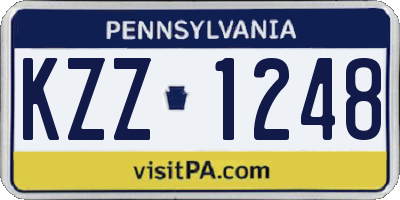 PA license plate KZZ1248
