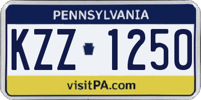 PA license plate KZZ1250