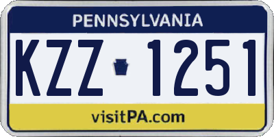 PA license plate KZZ1251