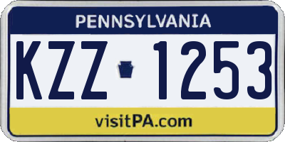PA license plate KZZ1253