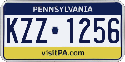 PA license plate KZZ1256