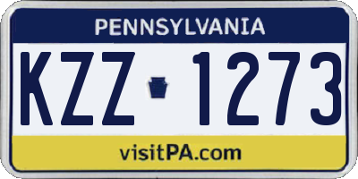 PA license plate KZZ1273