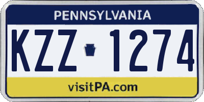 PA license plate KZZ1274