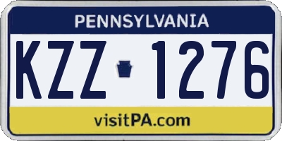 PA license plate KZZ1276