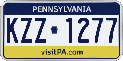 PA license plate KZZ1277