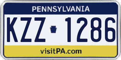 PA license plate KZZ1286