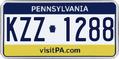 PA license plate KZZ1288