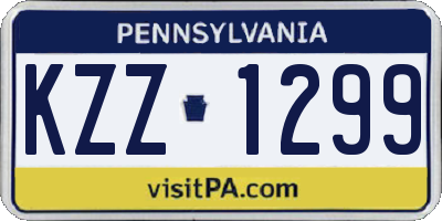 PA license plate KZZ1299