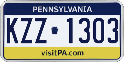 PA license plate KZZ1303