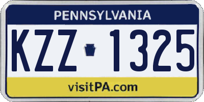 PA license plate KZZ1325