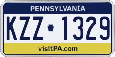 PA license plate KZZ1329