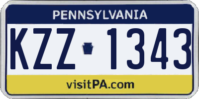 PA license plate KZZ1343