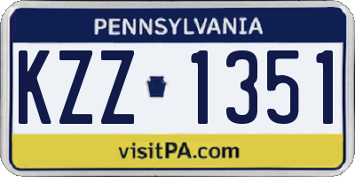 PA license plate KZZ1351