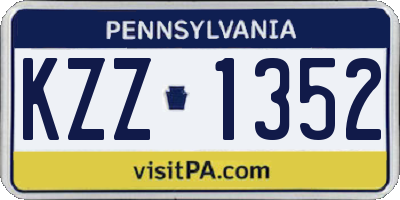 PA license plate KZZ1352