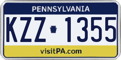 PA license plate KZZ1355