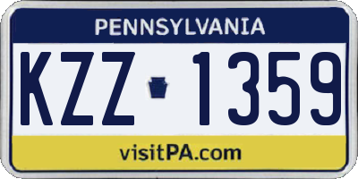 PA license plate KZZ1359