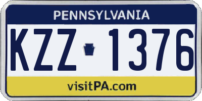 PA license plate KZZ1376
