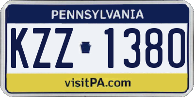 PA license plate KZZ1380