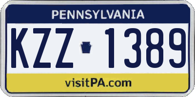 PA license plate KZZ1389