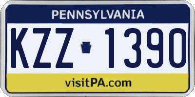 PA license plate KZZ1390