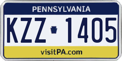 PA license plate KZZ1405