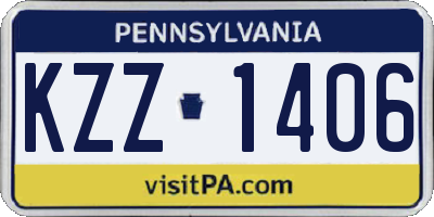 PA license plate KZZ1406