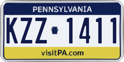 PA license plate KZZ1411
