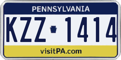 PA license plate KZZ1414