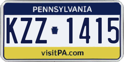 PA license plate KZZ1415