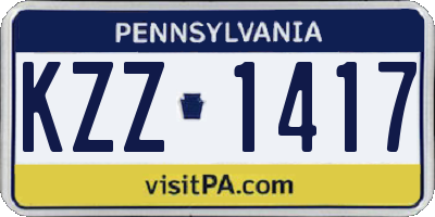 PA license plate KZZ1417