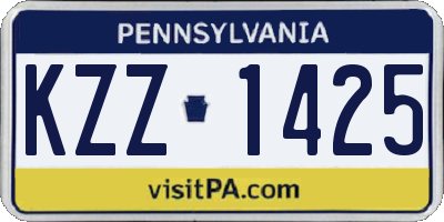 PA license plate KZZ1425