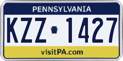 PA license plate KZZ1427