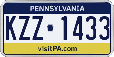 PA license plate KZZ1433