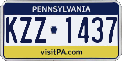 PA license plate KZZ1437