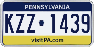 PA license plate KZZ1439