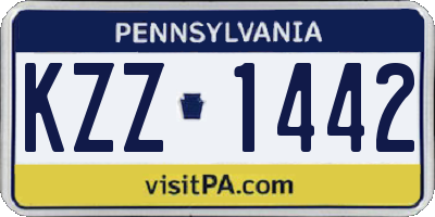 PA license plate KZZ1442