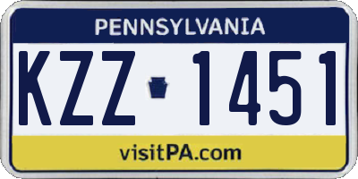 PA license plate KZZ1451