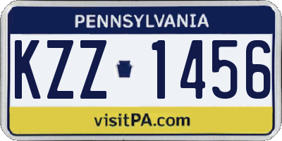 PA license plate KZZ1456