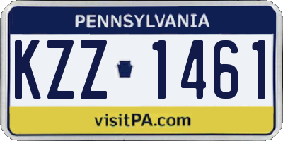 PA license plate KZZ1461