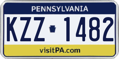 PA license plate KZZ1482