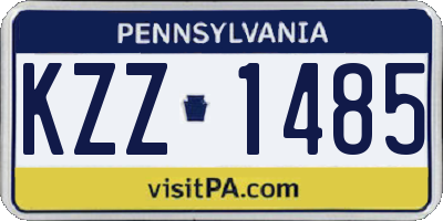 PA license plate KZZ1485