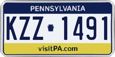 PA license plate KZZ1491
